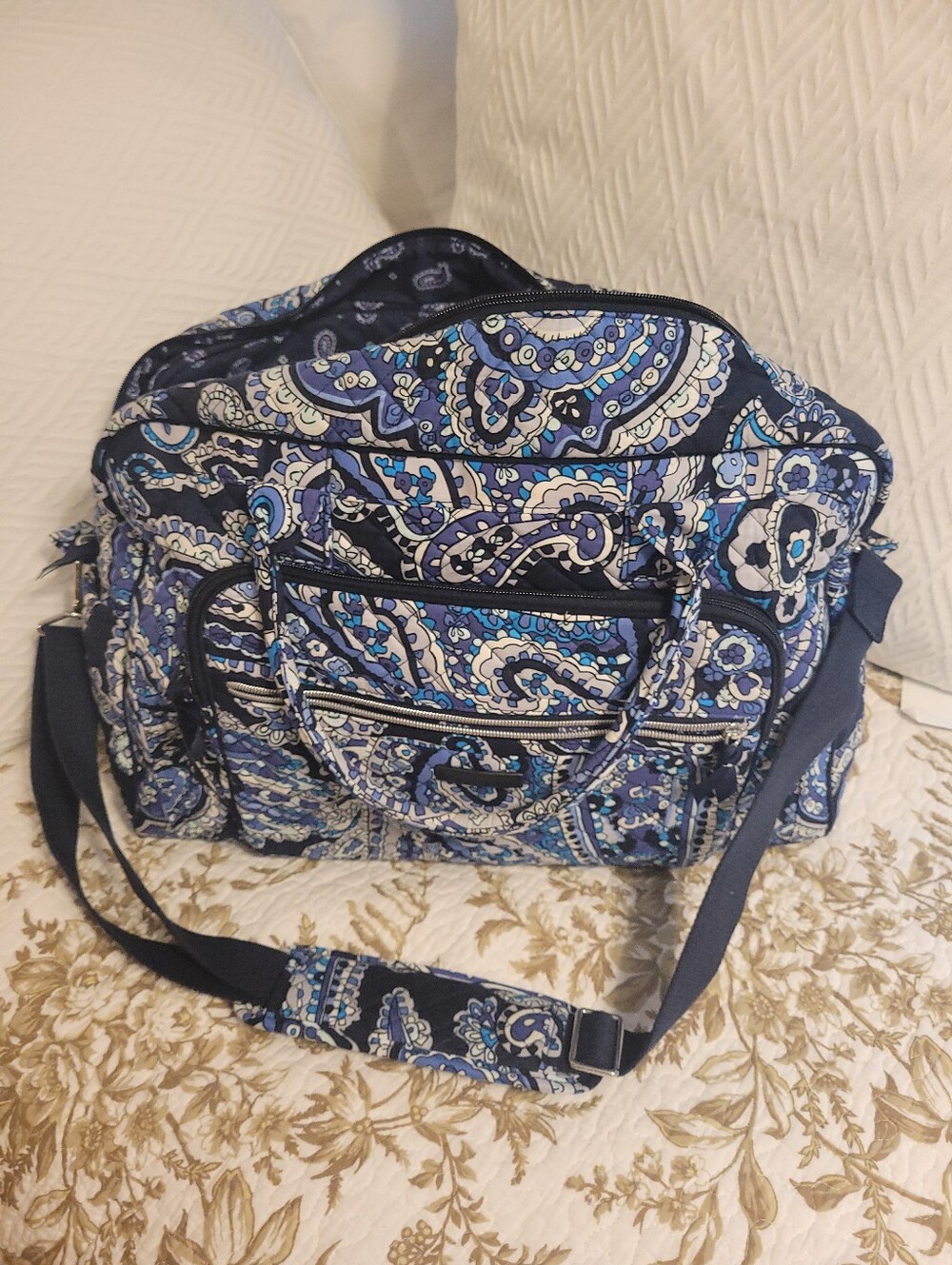 Vera Bradley Quilted Paisley Crossbody Tote Bag - Blue